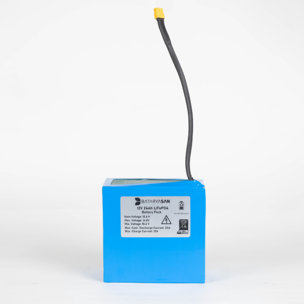 12 V-24 AH Bataryasan LiFePO4 batarya paketi (30A BMS)