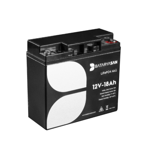 12V-18 AH Bataryasan LiFePO4 Akü(ABS Kutu 30A BMS)