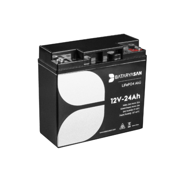 12V-24 AH Bataryasan LiFePO4 Akü(ABS Kutu 30A BMS)